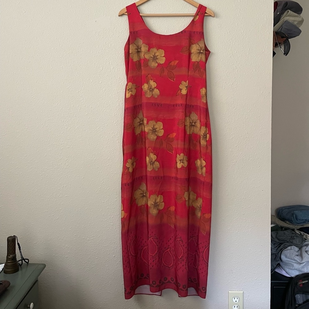 Vintage Hawaiian Print Dress Size XL